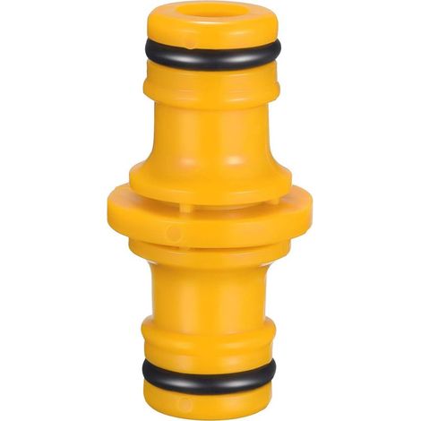 12 Pièces Double Connecteur de Tuyaux Mâles Raccords de Tuyaux pour Rejoignez Le Tube de Tuyaux de Jardin (Jaune) (1/5)
