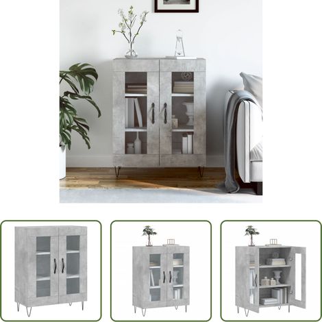 Holzwerkstoff - Sideboard Betongrau 69,5x34x90 cm Holzwerkstoff (1/5)