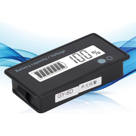 Moniteur de Batterie 12-84V GY-6D avec Alarme Sonore et Visuelle, Affichage PCB HTN (Blanc)