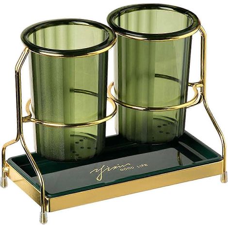 Vaisselle avec support en métal, pot à ustensiles de cuisine, organisateur de rangement pour couverts et ustensiles de table, D (1/5)
