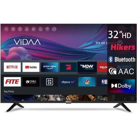 Hikers 32FZ-B Téléviseur Smart TV - Écran 32 pouces Résolution Smart HD 1366768 Soutien Android Qualité sonore Dolby Atmos - Noir