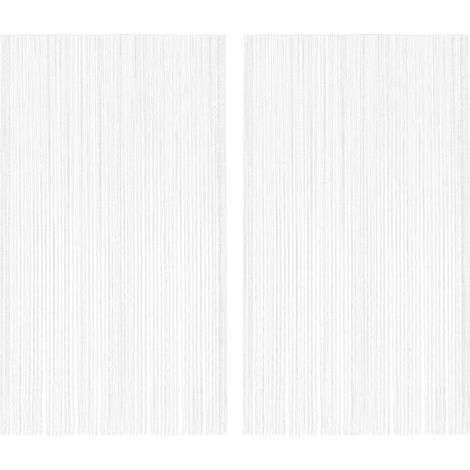 Rideau à fils, 2 pièces, 100 x 250 cm, blanc