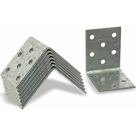 MASTERPROOF PROFESSIONAL Lochplattenwinkel-Set 50 mm x 50 mm x 40 mm x 2 mm, 8-teilig, feuerverzinkt (1/5)