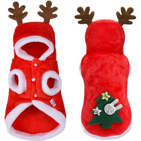 Vêtements de Noël pour chiens, petits chiens, costume de Père Noël pour carlin, chihuahua, yorkshire, vêtements pour chats, manteau et déguisement pour animaux de compagnie (1/5)