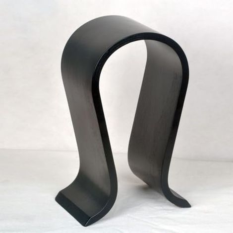 Support de Casque en Bois de Noyer, Support pour Casque Audio, Porte Casque Universel, Forme de U, Écologique, Durable, Antidérapant, pour la Maison, Le Bureau, la Boutique (Noir) (1/4)