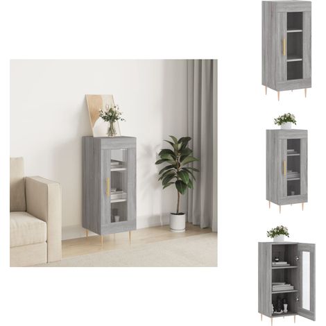 Sideboard Grau Sonoma 34,5x34x90 cm Holzwerkstoff - Schreibtisch - Wohnzimmermöbel - Sideboard - Regal - Grau Sideboard (1/5)