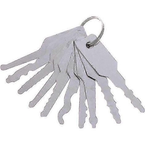 Kit per la riparazione e l'apertura di serrature dell'auto con una 10-tasto per attivare o disattivare in acciaio inox a doppia faccia (1/5)