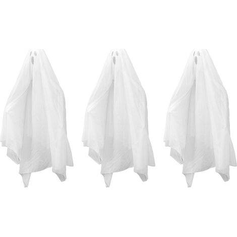 Lot de 3 fantômes suspendus pour Halloween, phosphorescents, à 2 niveaux, installation facile, fantômes volants pour décoration intérieure de fête (1/5)