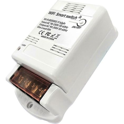 Module relais intelligent WiFi Tuya 30 A 6600 W pour la domotique et le contrôle à distance. (1/5)