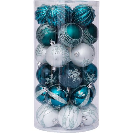 Adorno Para Árbol De Navidad - Esfera Decorativa 60 Mm - Tema Colorido Con Brillo - Pack De 30 Unidades (1/5)