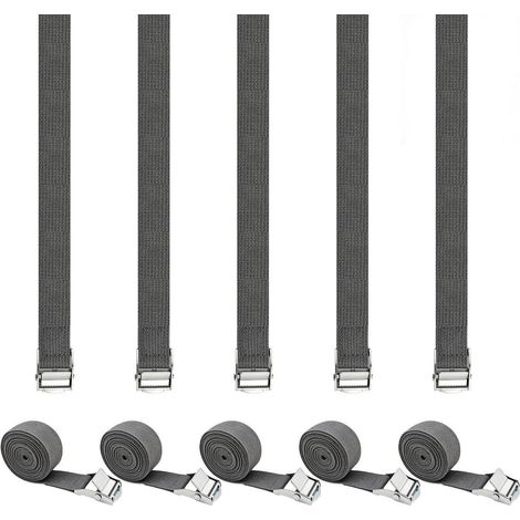 10x sangles d'arrimage avec boucle à came, sangles d'arrimage de 2m pour camions, remorques, bagages