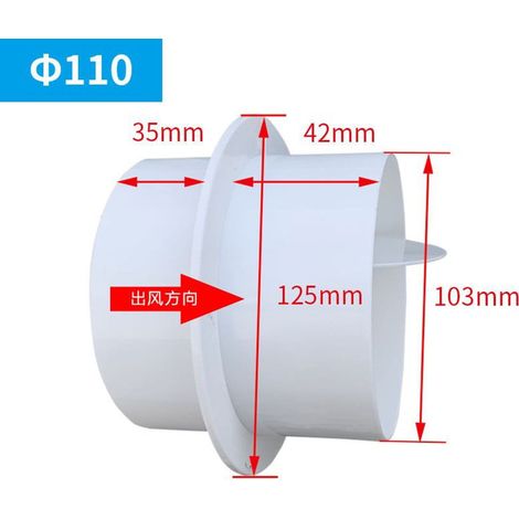 Clapet Anti-Retour PVC - Pour Ventilation Salle De Bain Cuisine - Diamètre 110 mm - Pour Tube Ronde (1/5)
