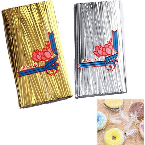 Attaches Métallisées 10 cm 2000 pièces Métallique Twist Cravates Pain Bonbons Sac Wire Attache Lien Fil Fer Tie pour (1/4)