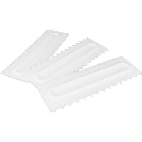 Set mit 3 glatten Kunststoffspateln zum Glätten von Sahne, Modellieren von Fondant, Torten- und Dessertdekoration (1/5)
