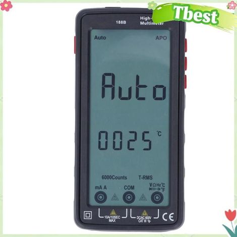 Tbest multimètre numérique Multimètre USB Affichage Numérique Tension Température Courant capacité Mètre Voltmètre auto multimetre (1/5)