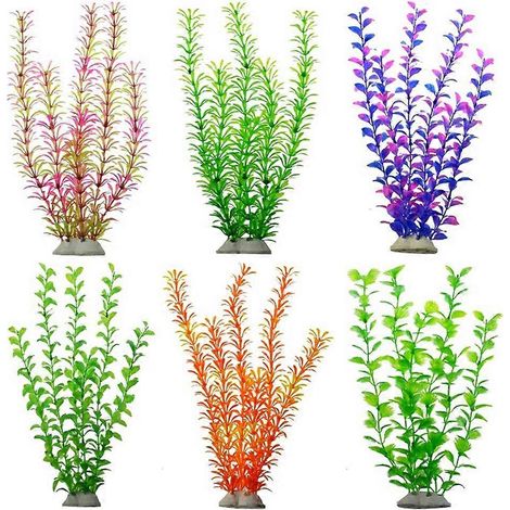 pièces de décoration de paysage pour aquarium, plantes artificielles, fleurs aquatiques en plastique et en soie. (1/5)