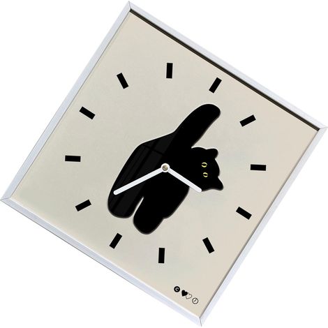 Horloge murale scandinave design chat mignon silencieuse sans tic-tac 30x30cm déco salon cuisine chambre (1/5)