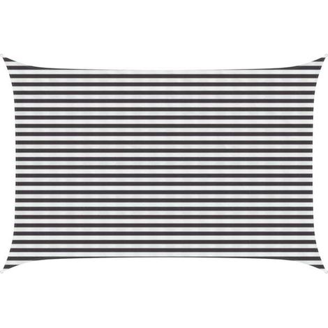 Voile d'ombrage gris anthracite et blanche, 3 x 4,5 mètres, PEHD (1/5)