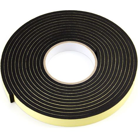 rouleaux de joints de porte isolants, joints en mousse adhésive, joints en caoutchouc, 12 mm (L) x 10 mm (H) x 4 m (l), noir et jaune (2 m chacun)