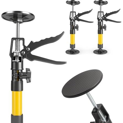 Lot de 2 supports de plafond Support de montage à une main : support télescopique 30-59 cm Lève-armoire avec rotation à 360° pour plaques de plafond Montage de cuisine Bricolage (1/5)