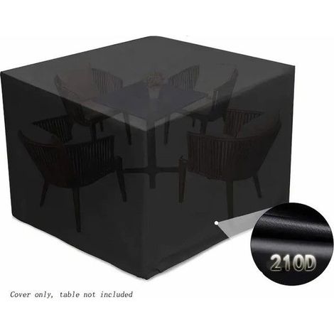 Housse de protection table de jardin 90x90x90cm, couverture étanche Oxford 210D avec cordon, protection hiver, mobilier de jardin ex (1/4)