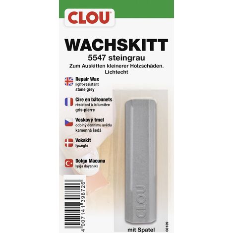 Clou Wachskitt steingrau Holzpaste (1/3)