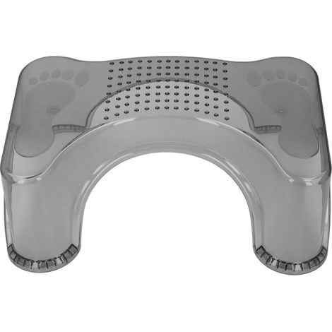 Tabouret de toilette pour enfants antidérapant, tabouret de salle de bain épais pour s'accroupir, idéal pour la maison ou le bureau, gris transparent (1/5)
