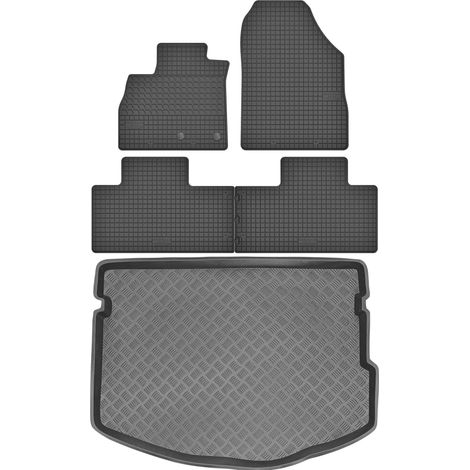 Renault Scenic IV Minivan de 2015 SET - Alfombrillas de goma para coche + alfombrilla para maletero