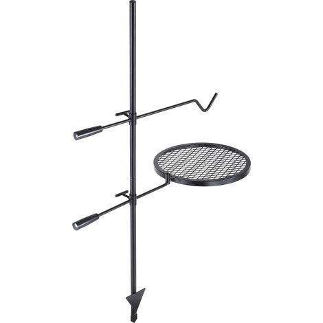 Barbecue Camping Grille Pivotante en Acier Robuste, Grille de Cuisson Réglable pour Feu de Camp (1/5)