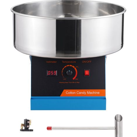 Mophorn Macchina per Zucchero Filato Elettrica, 1000 W, Macchina Zucchero Filato Commerciale con Ciotola in Acciaio Inossidabile e Paletta per Zucchero, Compleanno Bambini Casa, Festa Famiglia, Blu