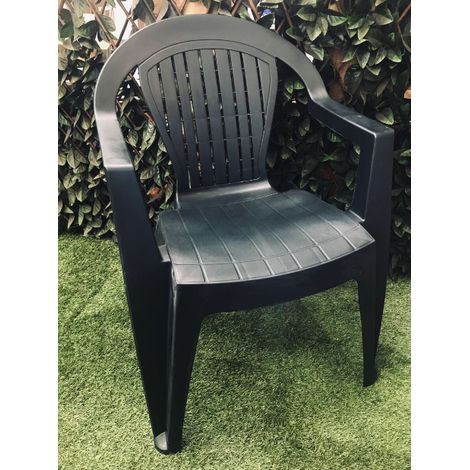 Poltrona in resina - Alta - cm 58x61x88h - Colore: Antracite (1/3)