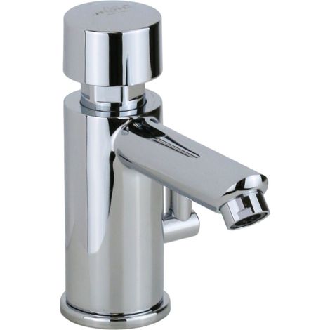Mitigeur de lavabo temporisé 8-12 secondes avec bouton poussoir et levier de réglage de la température MCM 908700  Chromé