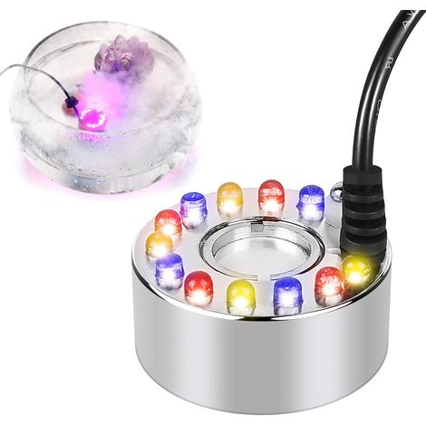 Mister Fogger Water Fountain Pond Fountain Fog Machine à 12 LED Three Color Gradient Atomizer Fontaine Intérieur ou Extérieur (1/5)