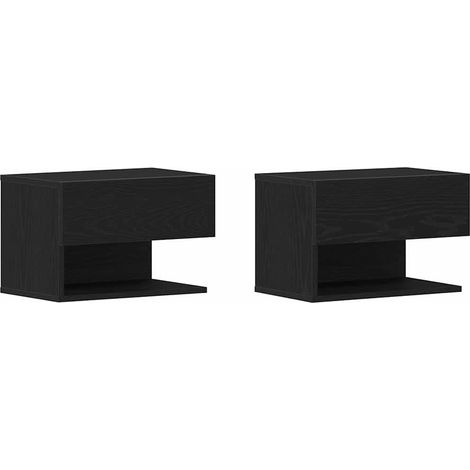 Maison Exclusive - Armadio da Notte con cassetto 2 pcs Rovere Nero 46 x 30 x 30 cm