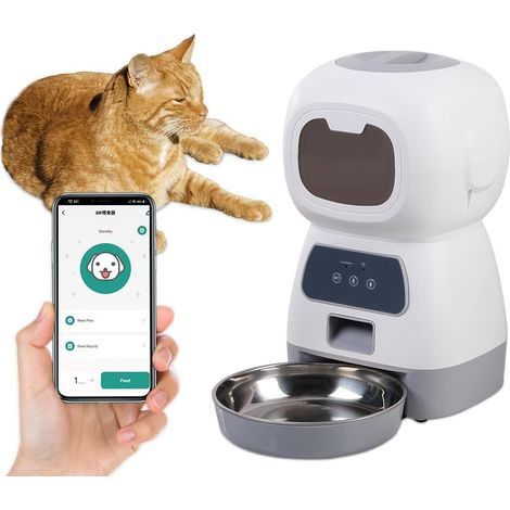 3.5L distributeur automatique d'aliments for animaux de compagnie distributeur de nourriture intelligent for chats chiens minuterie bol en acier inoxydable Auto chien chat alimentation for anim (1/5)