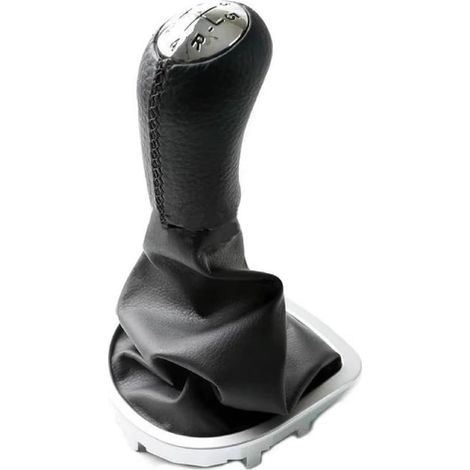 Compatible avec Clio 3 (2005-2009), Pommeau de Vitesse 5 Vitesses Manuel avec Soufflet en Cuir PU Noir, Remplacement Levier de Vitesse, Installation Facile, 8200379961, 8200393246 (1/5)