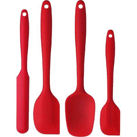 Spatule En Silicone - Résistant Jusqu'à 315 °C - Sans Joint - Pour Cuisine Et Pâtisserie - Lot De 4 (1/5)