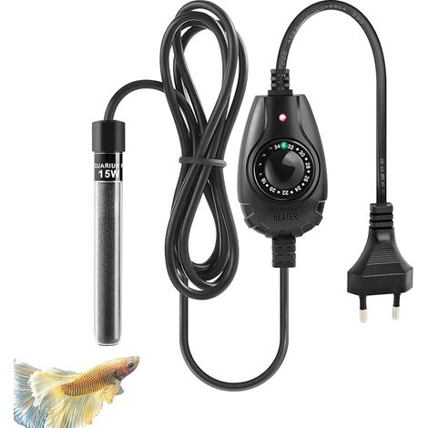 Aquarium Heater 15W 25W 35W Adjustable Heater for Small Aquarium 1-35L, with External Controller, Small Heater for Poison Bowls (15W) (1/5)