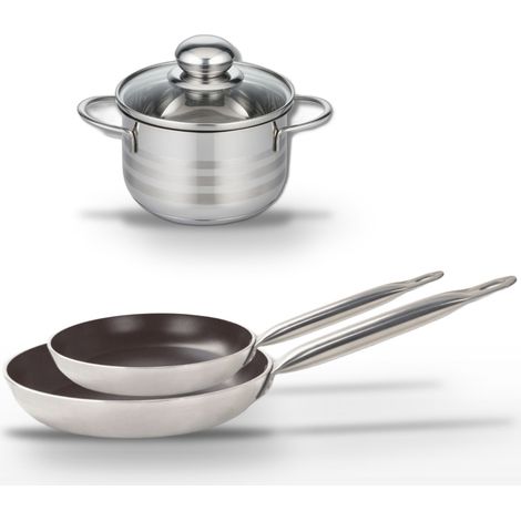 Lot 2 Poêles 24/28cm Elo Bistro Line et Faitout 12cm (1/5)