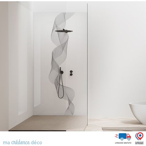 Panneau de douche : Vague dorée 4 - Couleur Gris platine - Alu composite - 90 - 245 (1/2)