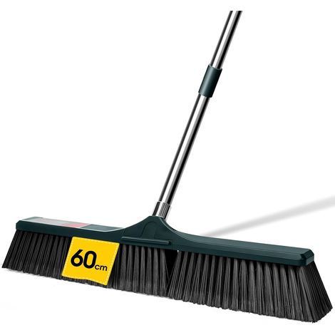 Balai Brosse Extérieur 60cm, Balai Jardin Manche INOX 145cm -Vert Angle 45° Ergonomique – Balai Jardin Poils Durs pour Terrasse, Gazon Synthétique, Garage, Intérieur/Extérieur (1/5)