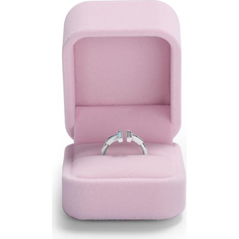 Schmuckkästchen aus rosa Samt, geeignet für Hochzeiten, Verlobungen, Geburtstagsgeschenke, Schmucktheken in Einkaufszentren