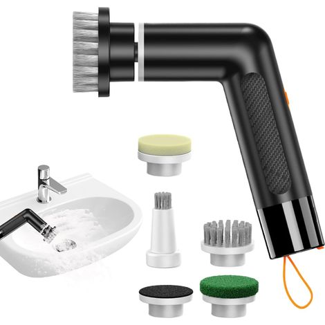 Brosse de nettoyage pour douche Rotative à main étanche ergonomique Brosse à récurer portable pour cuisine Pour salle de bains, toilettes, cuisine, carrelage, joints, , douche (1/5)