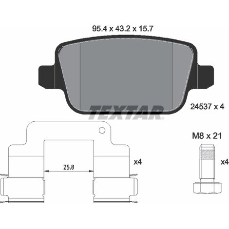 Kit de plaquettes de frein, frein à disque Textar 2453701 LAND ROVER LR003655