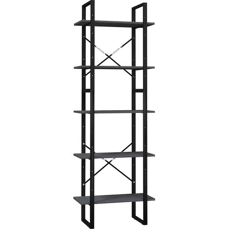 Maison Exclusive - Libreria a 5 Ripiani Grigia 60x30x175 cm in Legno di Pino (1/5)