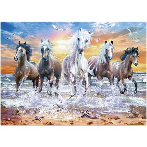 Mosaico de diamantes 5D - Caballos 40x30cm