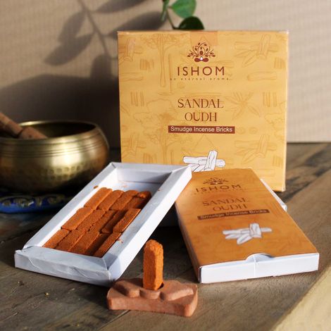 Pack de 15 briques et brûleur d'encens naturel - Bois de santal- Vendu par 1 (1/4)