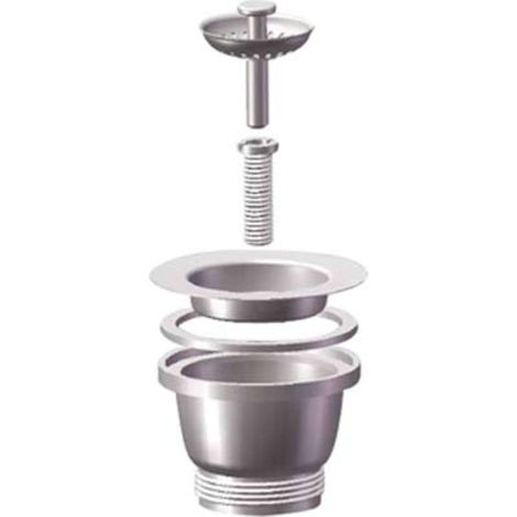 PILETTA MINIBASKET LAVELLO INOX - PP/INOX 1"1/2F + TAPPO GRIGLIA BASKET - 2 pezzi