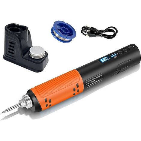 Fer à souder électrique sans fil USB portable orange (1/4)