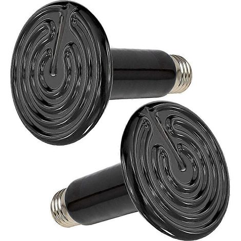 Lampe isolante de culture en céramique pour reptiles, tortues, lézards et perroquets, lumière chaude, 75 mm, noire, 25 W (123 g), lot de 2 (1/5)